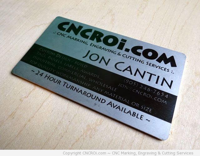 1 Annealed Laser Cut 304 Stainless Steel Business Cards