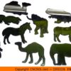 all-animals-100x100 Elephant with Tusks Shape (0046)