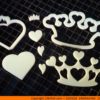 custom-hearts-x4-100x100 Hollow Heart Crown Shape (0134)