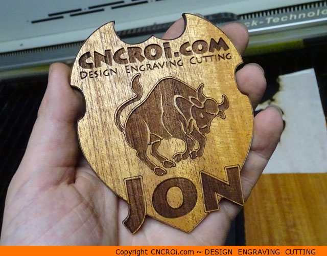 wood-name-badge-1 Custom Wooden Name Badge: Thick Wood Veneer