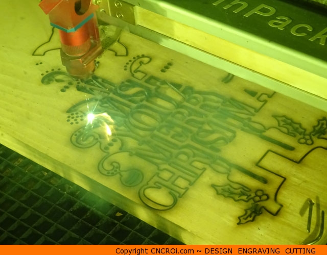 text-ornament-stand-1 Highly Detailed Custom Christmas Ornament: CNC Laser Cutting and Sand Blasting Pine