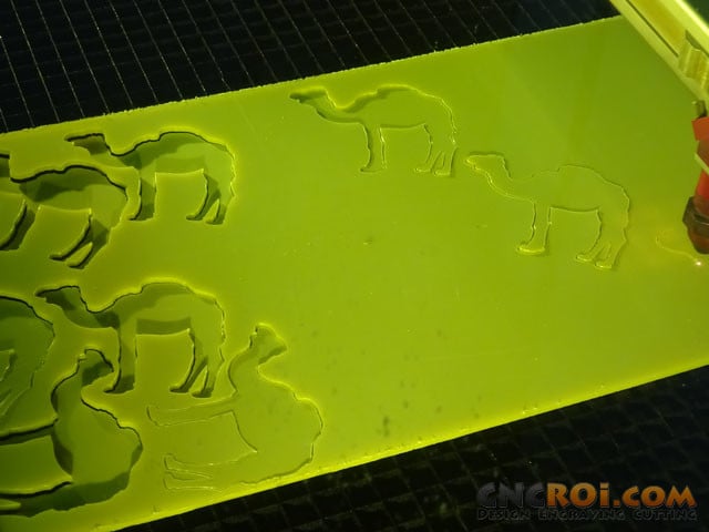 neon-yellow-camels-1 Neon Yellow Camels: Custom Acrylic Laser Cutting