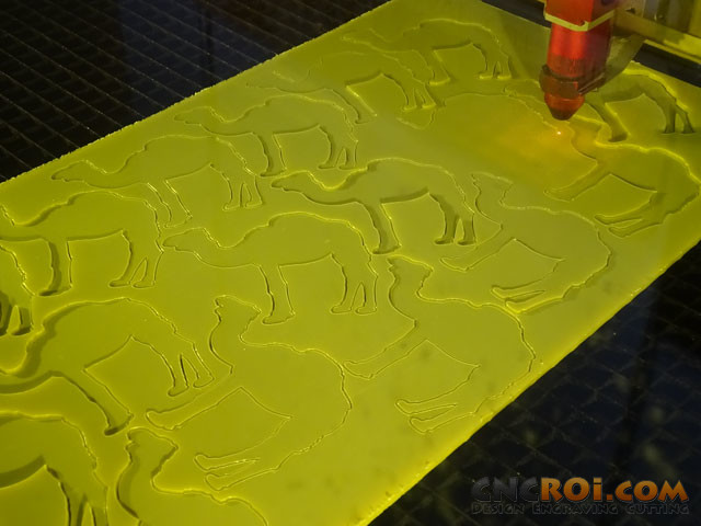 neon-yellow-camels-1 Neon Yellow Camels: Custom Acrylic Laser Cutting