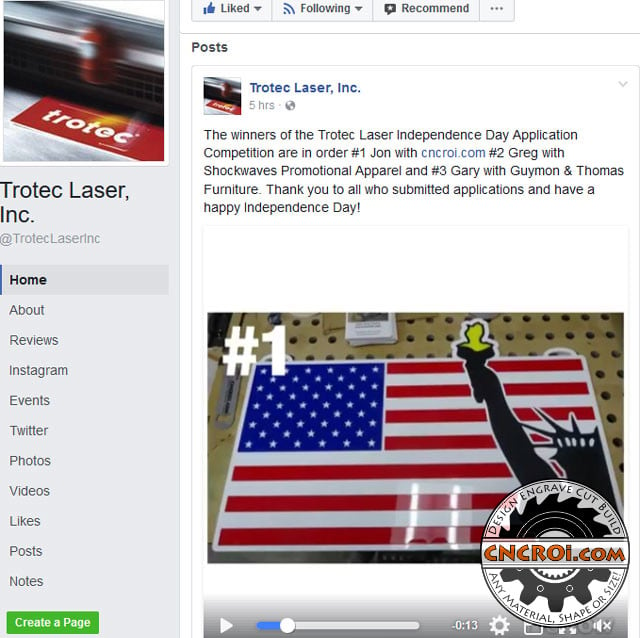 1-trotec CNCROi.com wins Trotec Laser's 4th of July Design Contest!
