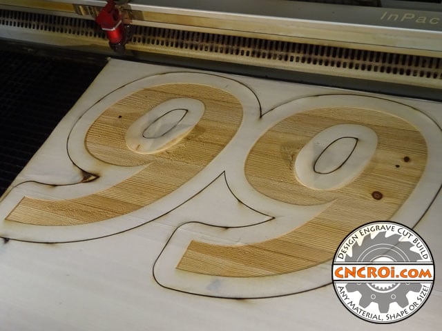 house-number-pine-1 Country House Number Sign: Paint Filled CNC Laser Engraving & Cutting Pine