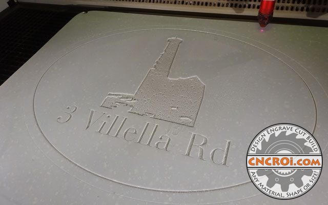 corian-house-number-7-640x400 Double Sided Corian Sign: CNC Laser Engraved... customer will finish