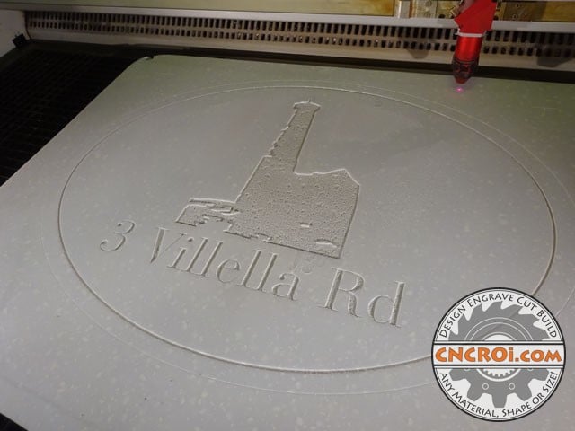 corian-house-number-1 Double Sided Corian Sign: CNC Laser Engraved... customer will finish