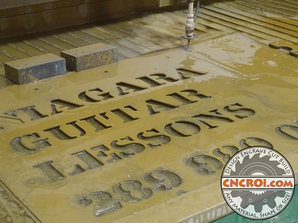 metal-sign-1 1/8" Thick Custom Steel Sign: CNC Waterjet Cutting