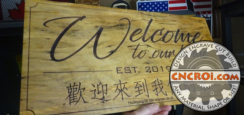 custom-welcome-sign-xx2-848x400 Custom Welcome Sign: Laser Engraved Walnut Signage