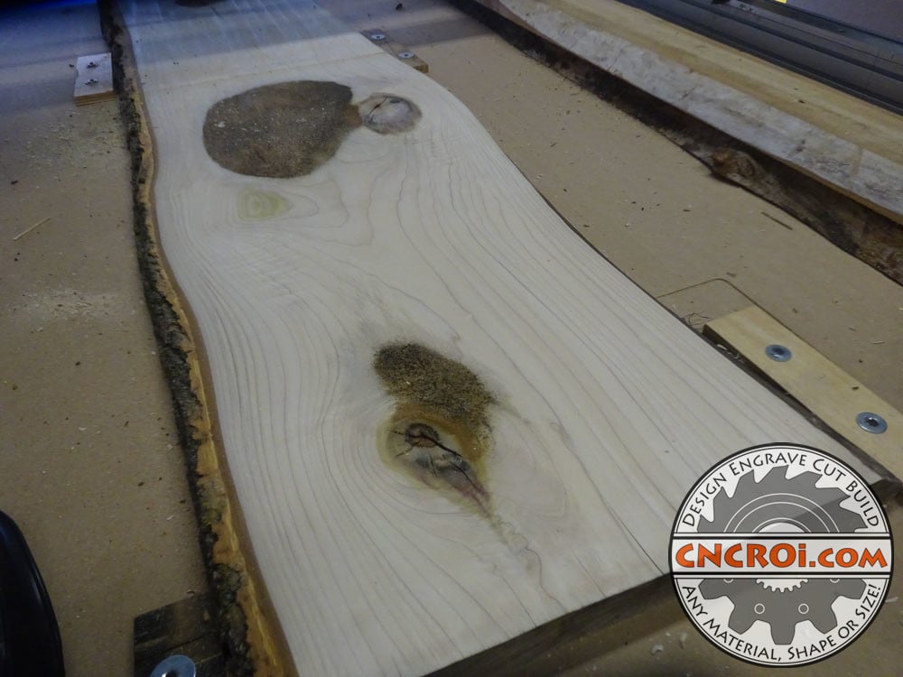 tulip-wood-cleanup-1 How to Clean Wood: CNC Routing Tulip Live Edge Slab