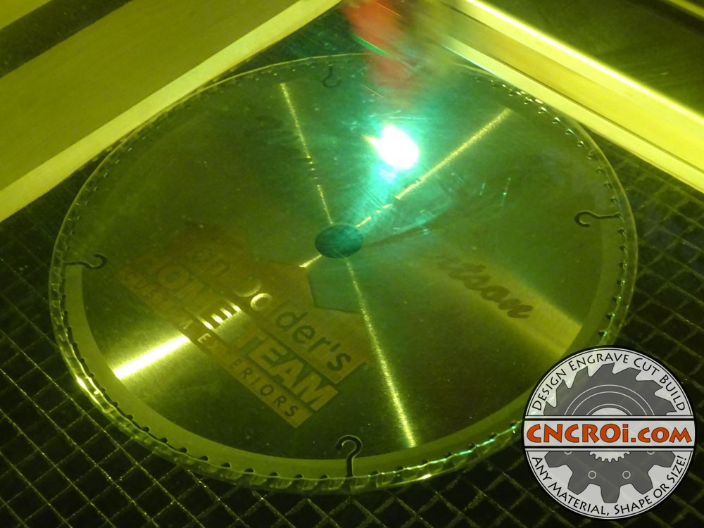 steel-blade-clock-1 Steel Blade Clock: CNC Fiber Laser Etching