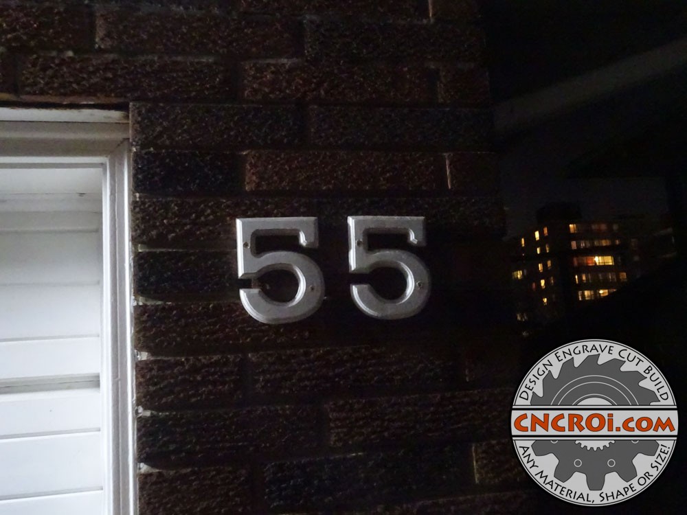 steel-house-number-sign-x8 Steel House Number Sign: Plasma Cut 12 Ga, 2.7 mm 7/64" Hot Rolled Mild Steel