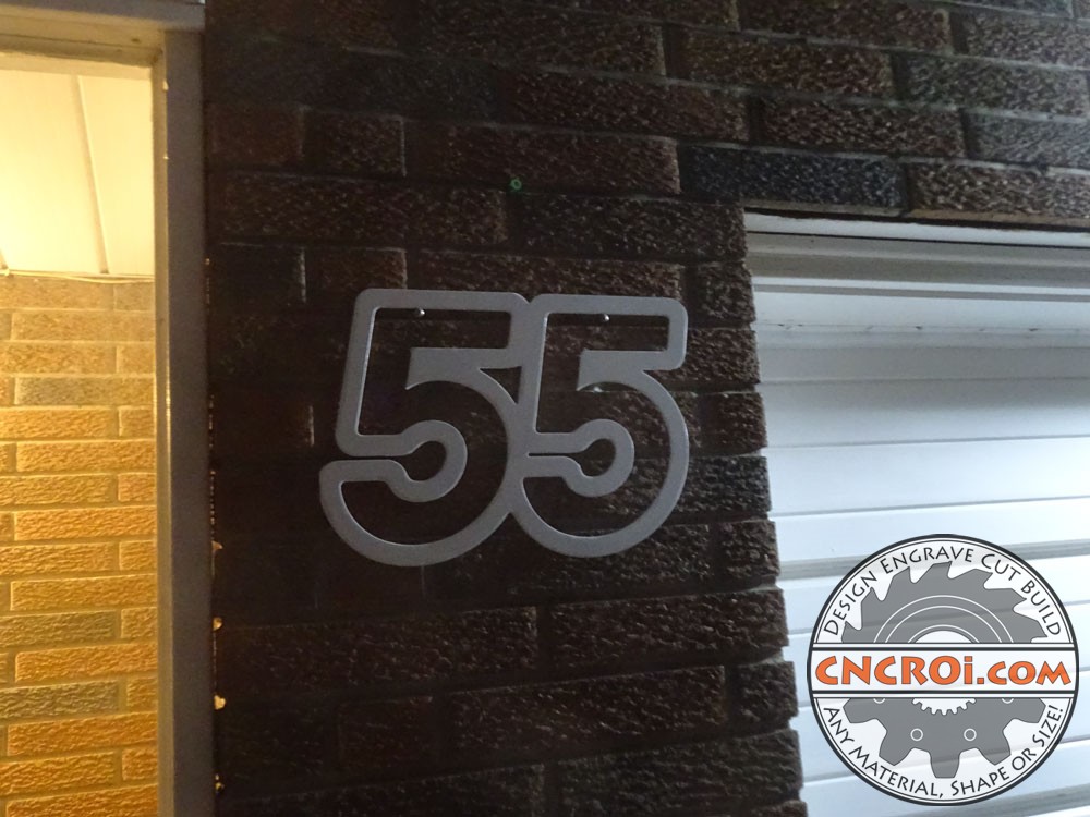 steel-house-number-sign-x8 Steel House Number Sign: Plasma Cut 12 Ga, 2.7 mm 7/64" Hot Rolled Mild Steel