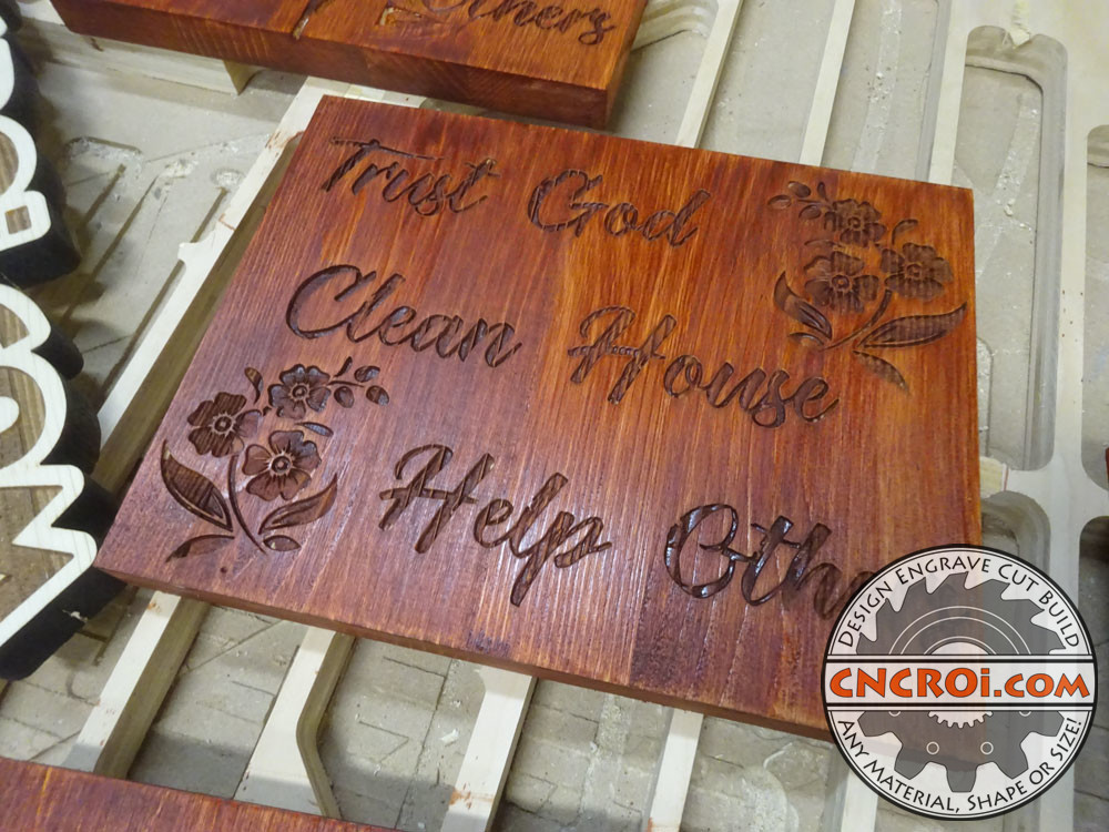 custom-wall-decor-1 Custom Wall Decor: Cherry Stained Pine Signage