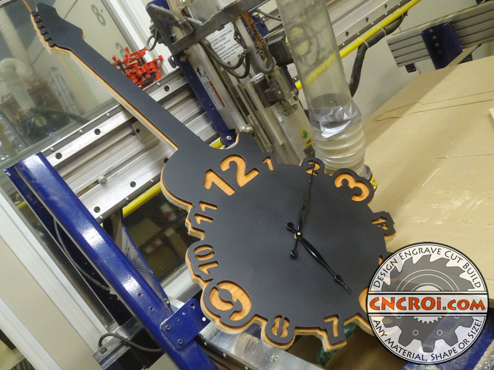 custom-guitar-clock-1 Custom Guitar Clock: 12 ga Mild Steel, 3/4" Plywood