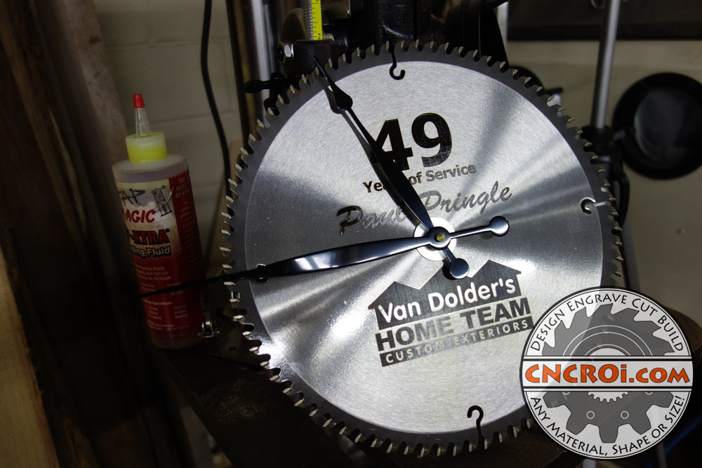 carbide-clock-1 Custom Carbide Clock: Fiber Etched