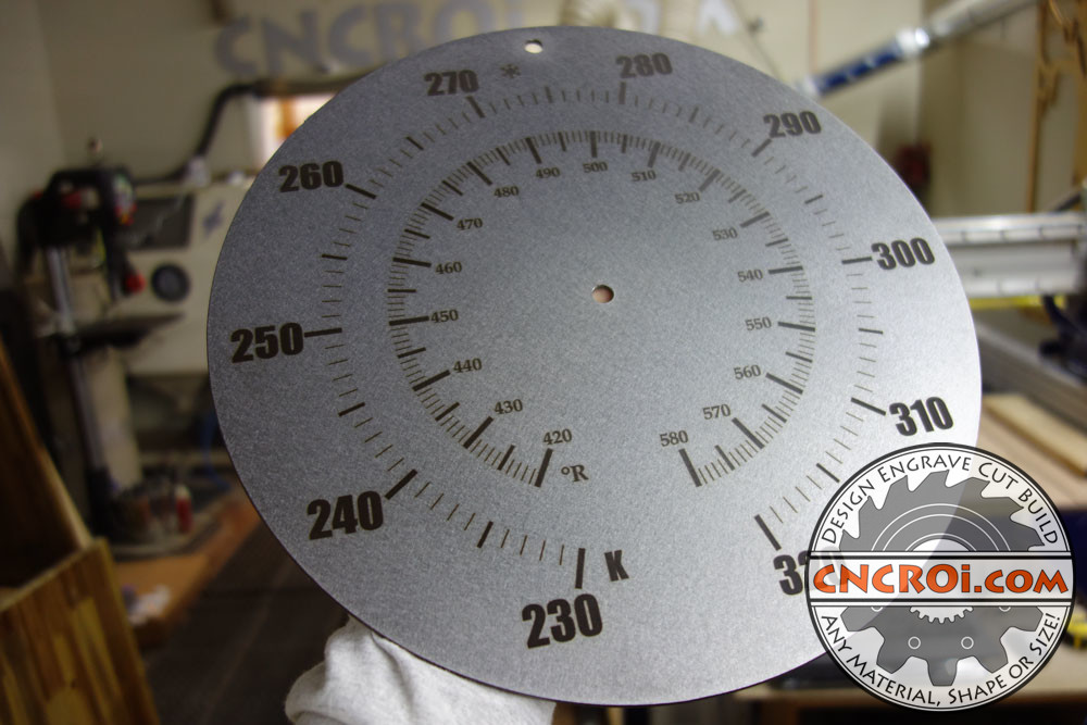 thermometer-dial-1 Custom Thermometer Dial: Plasma Cut, Fiber Etched 304SS