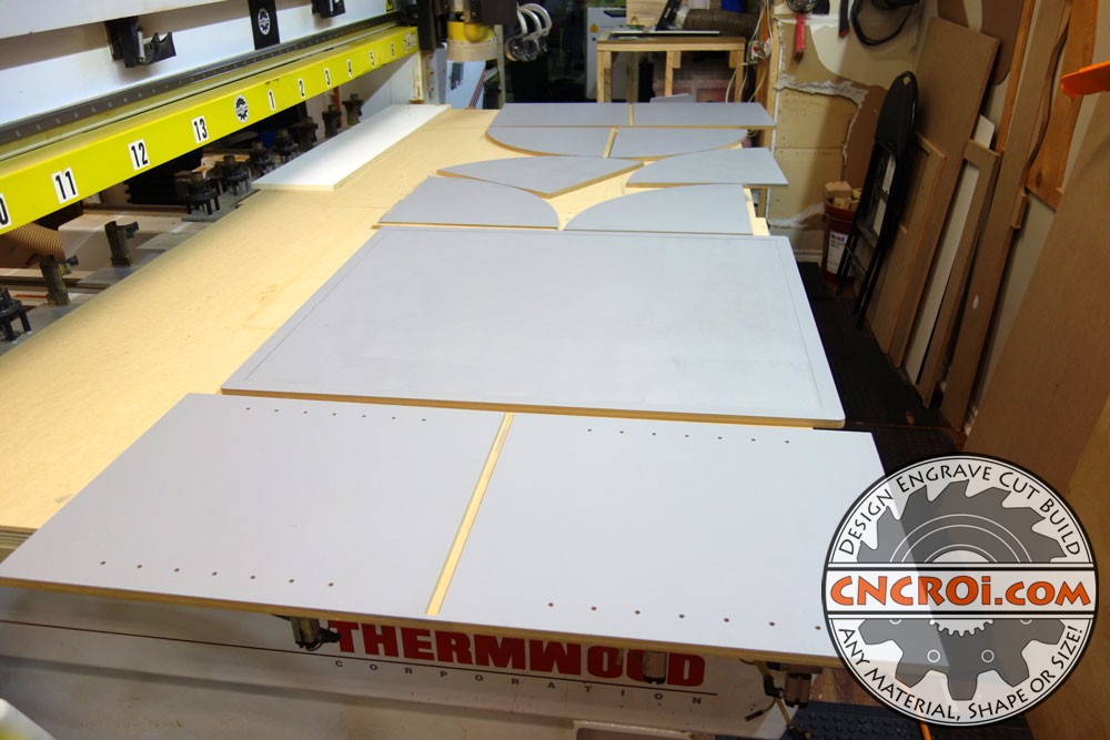 custom-cork-board-1-1 Custom Corner Shelving & Cork Board: CNC Routering 5/8" MDF