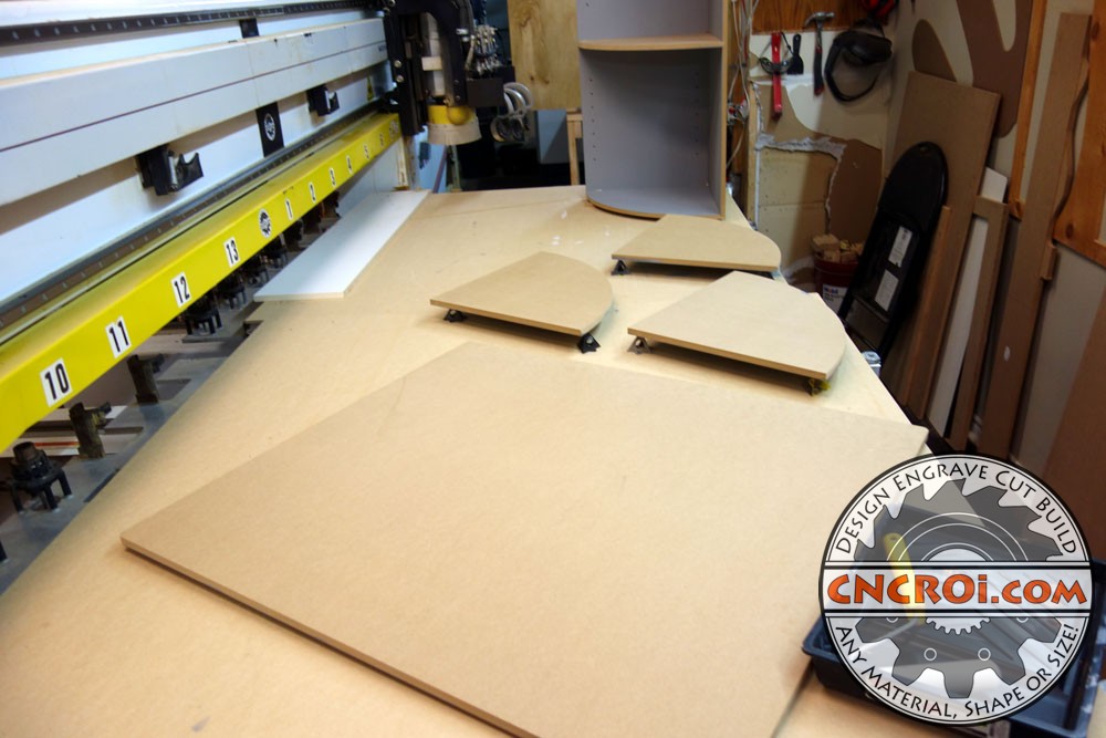 custom-cork-board-1-1 Custom Corner Shelving & Cork Board: CNC Routering 5/8" MDF