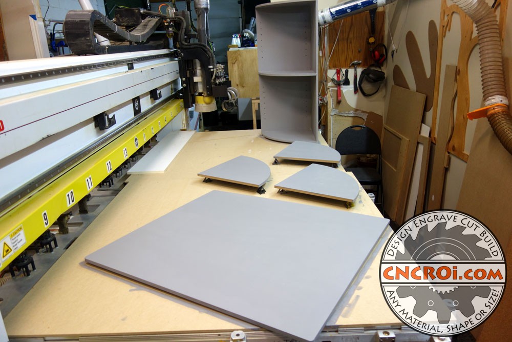 custom-cork-board-1-1 Custom Corner Shelving & Cork Board: CNC Routering 5/8" MDF