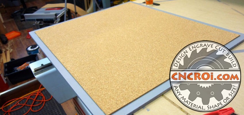 custom-cork-board-xx-848x400 Custom Corner Shelving & Cork Board: CNC Routering 5/8" MDF