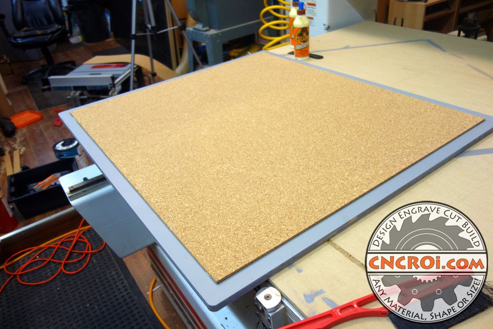 custom-cork-board-1-1 Custom Corner Shelving & Cork Board: CNC Routering 5/8" MDF