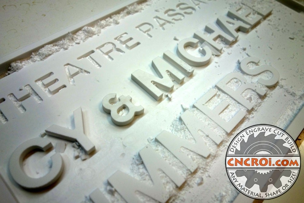 solid-surface-plaques-1 Custom Solid Surface Plaques: 1" Thick Glacier White Corian Carving