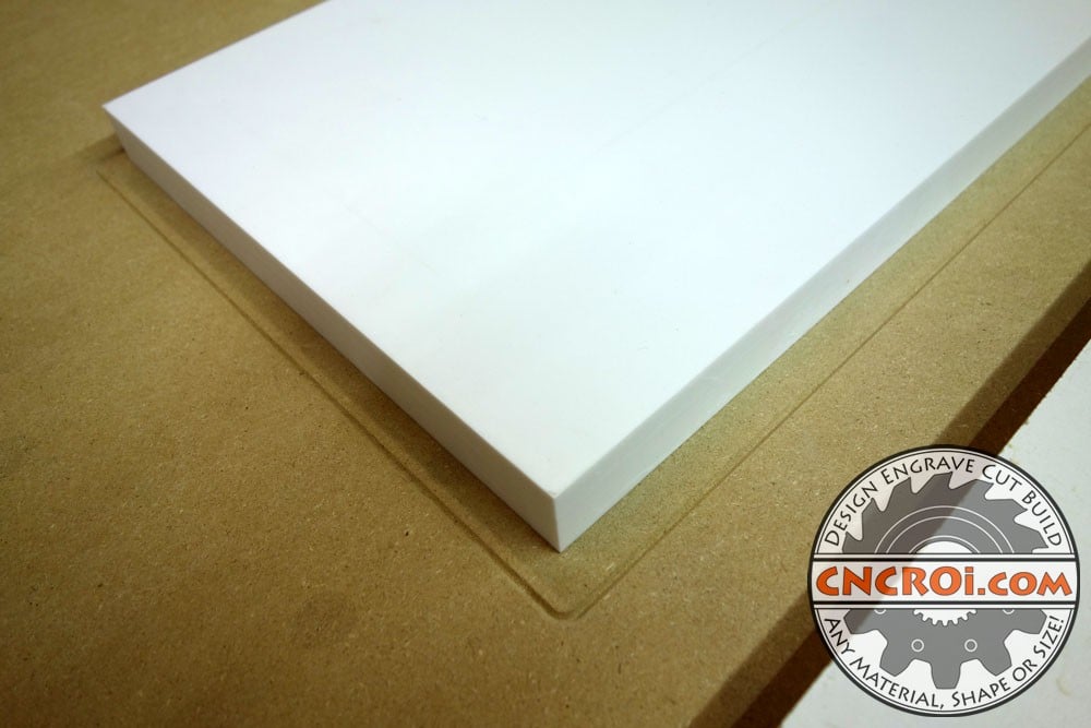 solid-surface-plaques-1 Custom Solid Surface Plaques: 1" Thick Glacier White Corian Carving